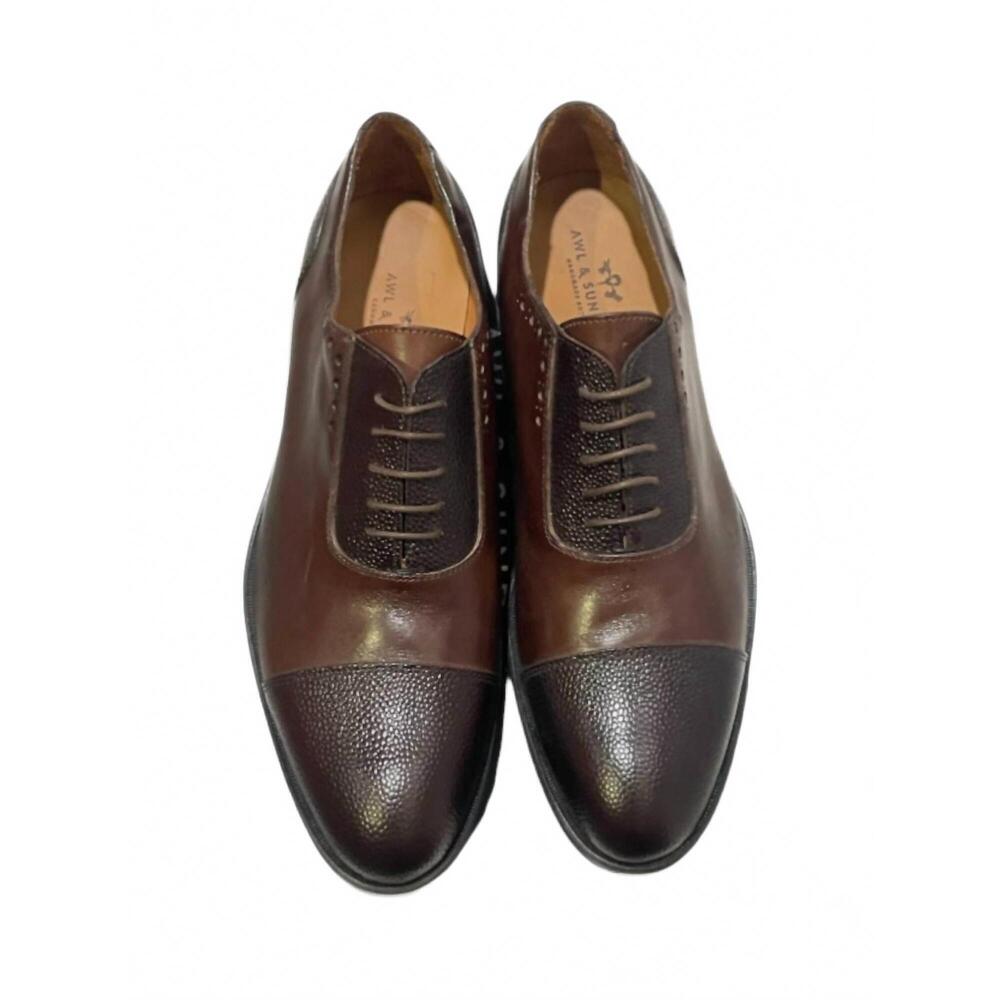 NEW AWL & SUNDRY men's two-toned lace up shoe in brown
